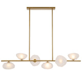 Telbix Zecca 6 Light Bar Pendant | Antique Gold and Frost