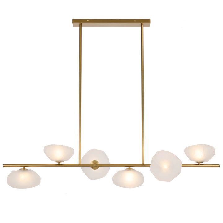 Telbix Zecca 6 Light Bar Pendant | Antique Gold and Frost
