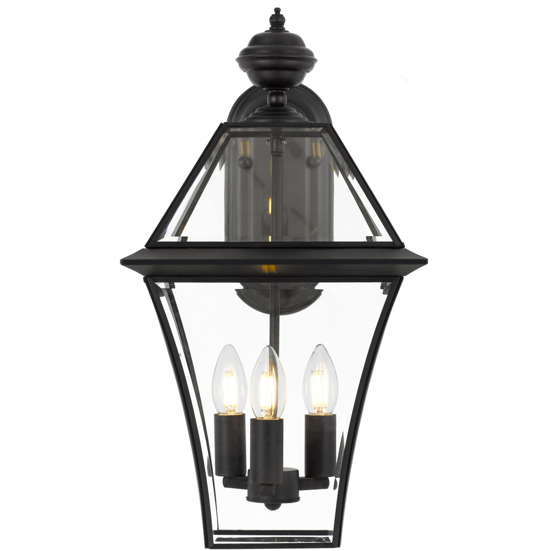Telbix Rye 3 Light Exterior Wall Light | Black