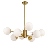 Telbix Marsten Gold Glass Pendant E27 | 8 Light