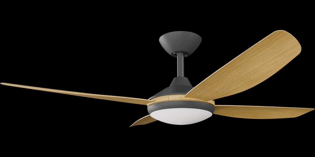 Calibo Vanga 48" DC Smart Ceiling Fan with LED Light and Remote Control | Black and Bamboo