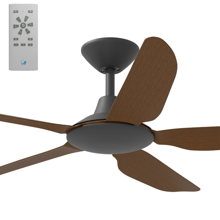 Calibo Storm 52" (1320mm) 5 Blade Indoor/Outdoor DC Ceiling Fan and Remote | Black & Koa