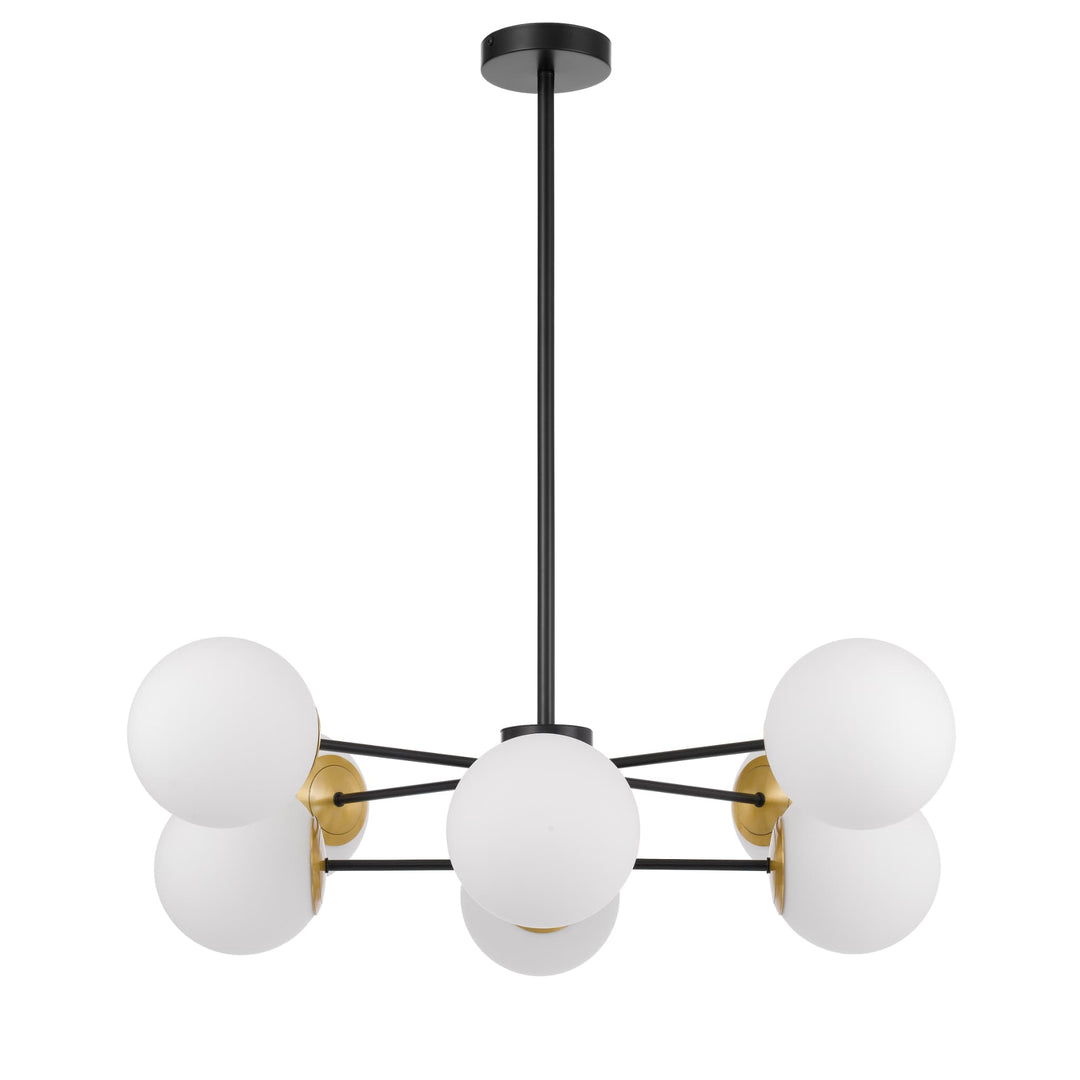 Telbix Marsten Black Glass Pendant (E27) | 8 Light