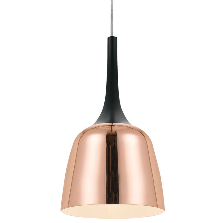Telbix Polk Copper Shade With Black Pendant Light (E27) | Small