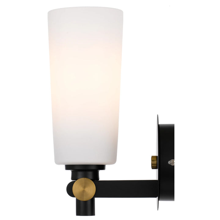 Telbix Delmar 1 Light Wall Lamp | Black & Opal