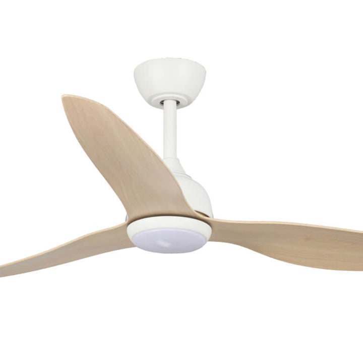 Fanco Eco Style DC 52" Ceiling Fan With Remote and CCT LED Light | White & Beechwood