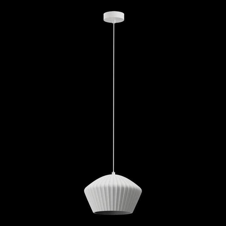 Calibo Munia Sculptural Fluted Dome Pendant with Paintable Gypsum Surface | White