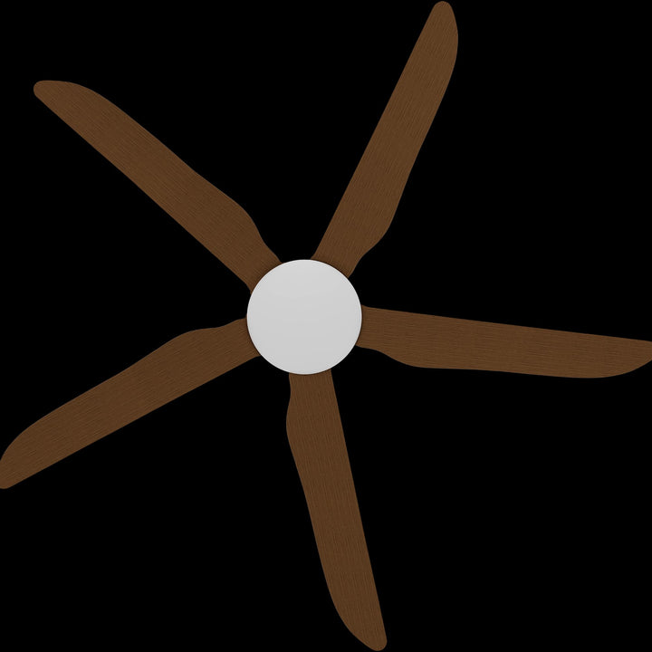 Calibo Storm 56" (1430mm) 5 Blade Indoor/Outdoor DC Ceiling Fan and Remote | White & Koa