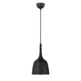 Telbix Polk Brushed Black Shade Pendant Light (E27) | Small