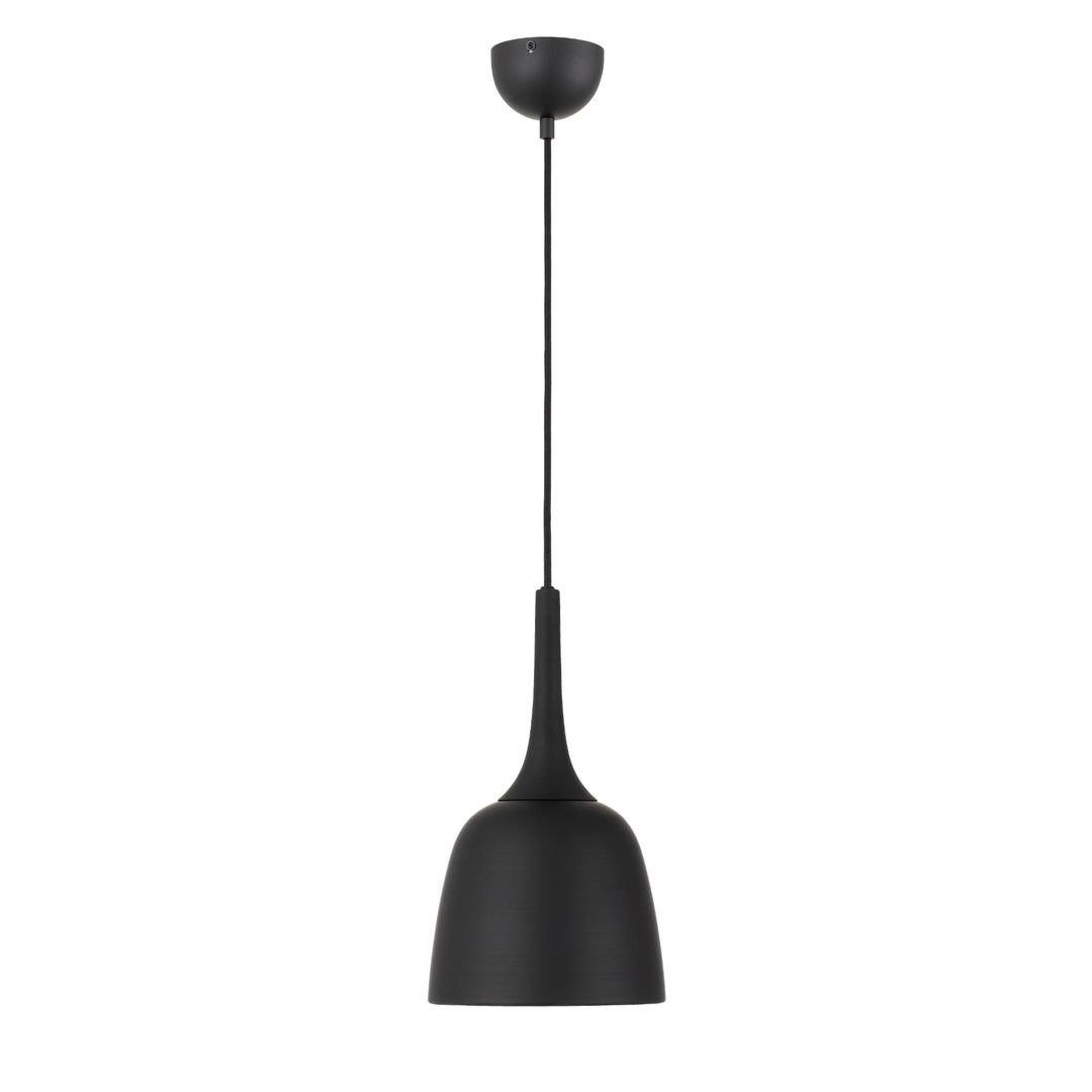 Telbix Polk Brushed Black Shade Pendant Light (E27) | Small