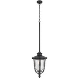 Telbix Ramiro Large Outdoor Lantern Pendant with Textured Glass and Multiple Suspension | Black