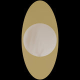 Calibo Crest Alabaster Glass 120mm Orb Wall Light Oval Plate 300mm | Brass