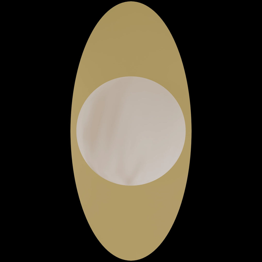 Calibo Crest Alabaster Glass 120mm Orb Wall Light Oval Plate 300mm | Brass