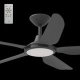 Calibo Storm 48" (1220mm) 5 Blade 18W Tricolour LED Light Indoor/Outdoor DC Ceiling Fan & Remote | Matte Black