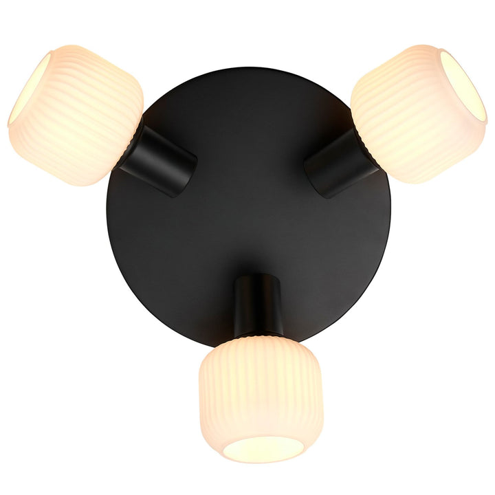 Nordlux Milford Mini 3 Light Flush Mount | Black
