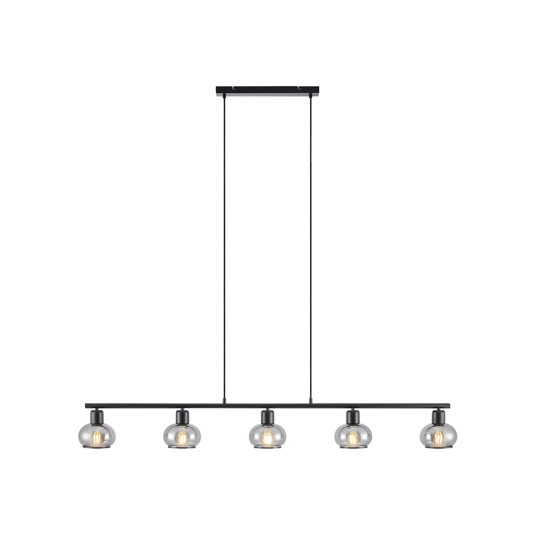 Telbix Marbell 5 Light Bar Pendant | Black