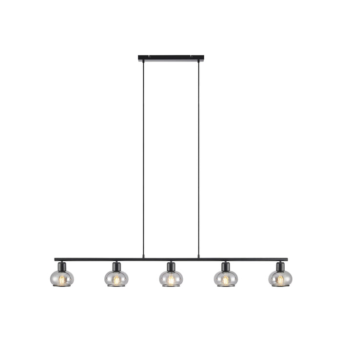 Telbix Marbell 5 Light Bar Pendant | Black