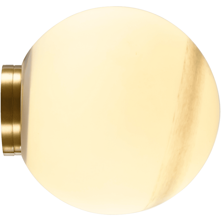 Calibo Crest Alabaster Glass 120mm Orb Wall Light | Brass