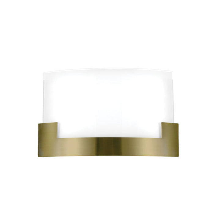 Telbix Solita Rectangular Frosted Glass 12W CCT LED Wall Light | Antique Brass
