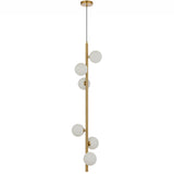Telbix Antique Gold Elson 6 Light Pendant Light | Opal Matt