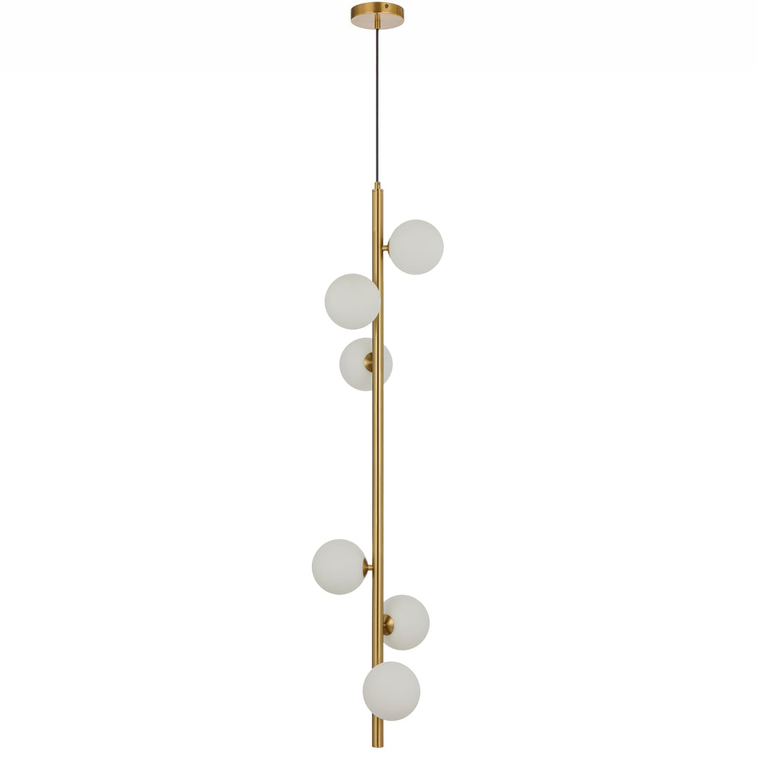 Telbix Antique Gold Elson 6 Light Pendant Light | Opal Matt