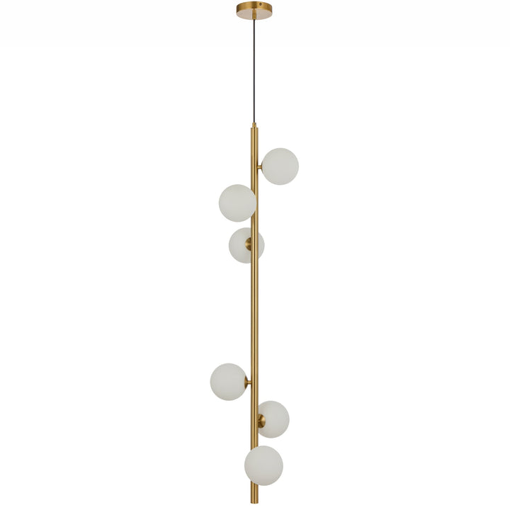 Telbix Antique Gold Elson 6 Light Pendant Light | Opal Matt