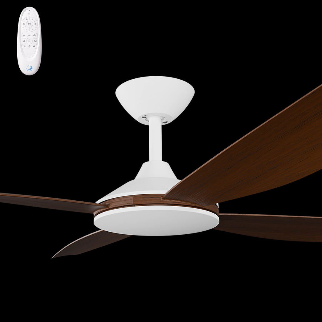 Calibo Vanga 56" DC Smart Ceiling Fan with Remote Control | White and Koa
