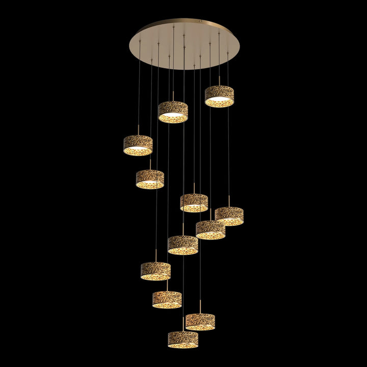 Calibo Couas Textured Honeycomb 3CCT LED Cluster Pendant | Gold