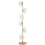 Telbix Zecca 6 Light Floor Lamp | Antique Gold and Frost