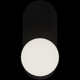 Calibo Crest Opal Glass 140mm Orb Wall Light Oval Plate 320mm | Black