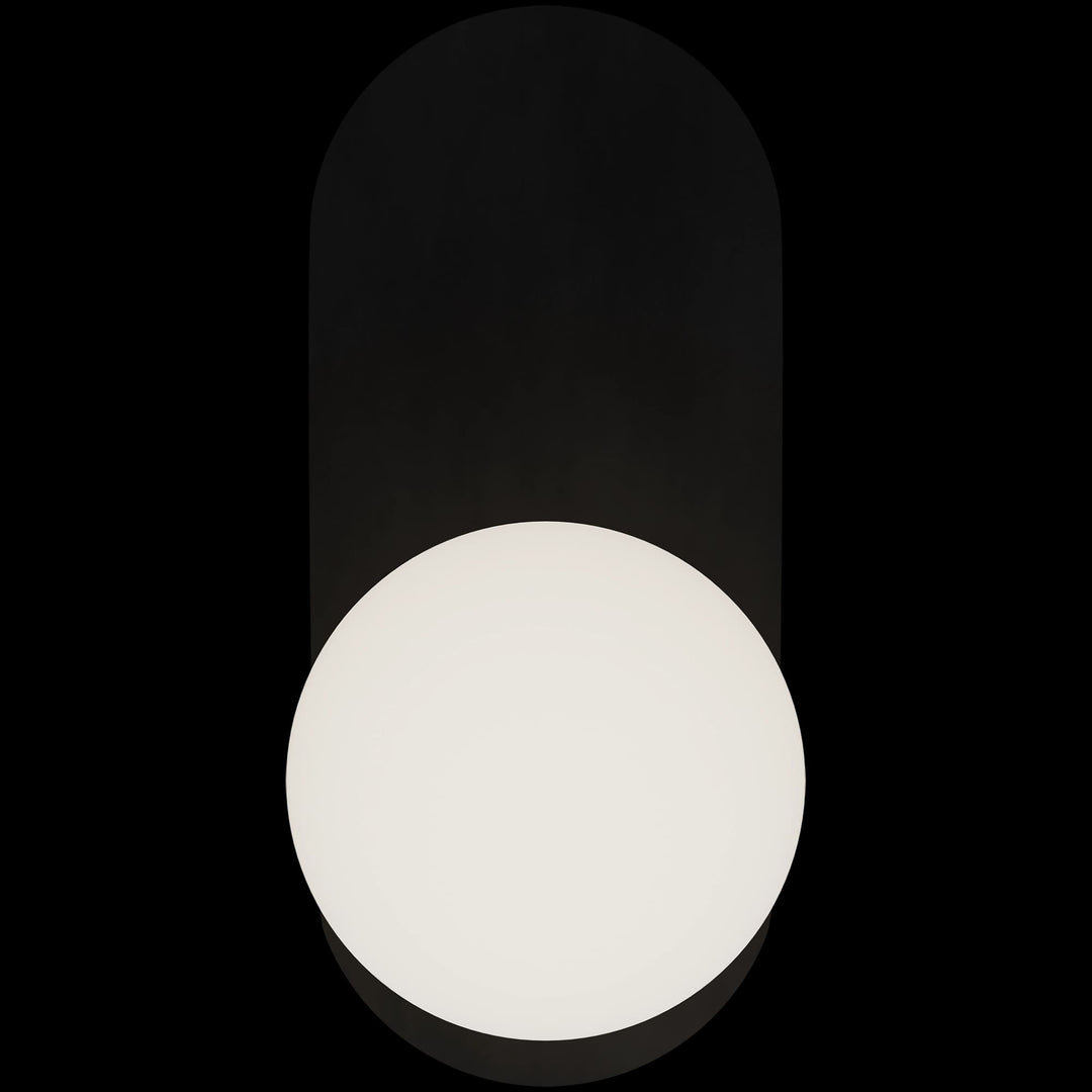 Calibo Crest Opal Glass 140mm Orb Wall Light Oval Plate 320mm | Black