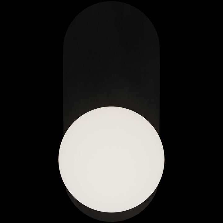 Calibo Crest Opal Glass 140mm Orb Wall Light Oval Plate 320mm | Black