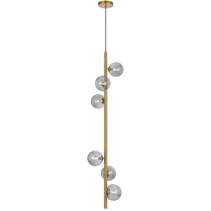Telbix Antique Gold Elson 6 Light Pendant Light | Smoke