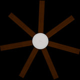 Calibo Alula 60" (1524mm) 7 Blade Indoor/Outdoor DC Ceiling Fan with 24W Light & Remote | White & Koa