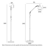 Telbix Marbell 1 Light Floor Lamp (E27) | Black