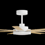 Calibo Alula 60" (1524mm) 7 Blade Indoor/Outdoor DC Ceiling Fan with 24W Light & Remote | White & Bamboo