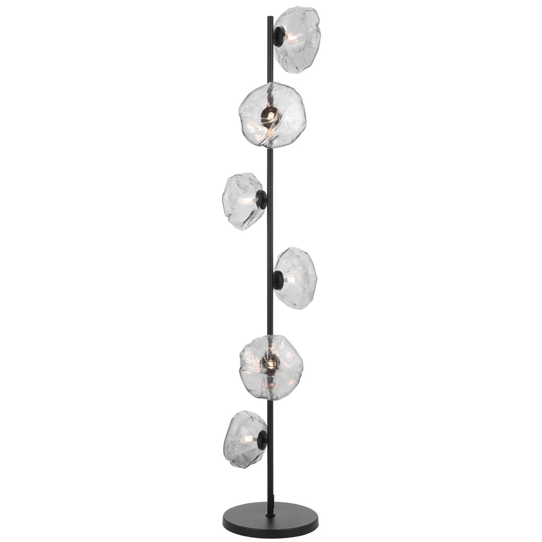 Telbix Zecca 6 Light Floor Lamp | Black and Smoke