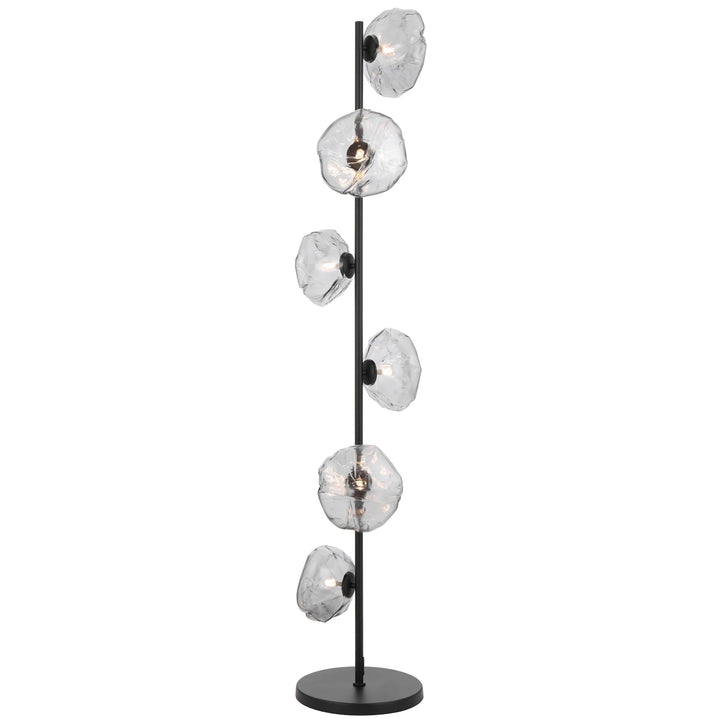 Telbix Zecca 6 Light Floor Lamp | Black and Smoke