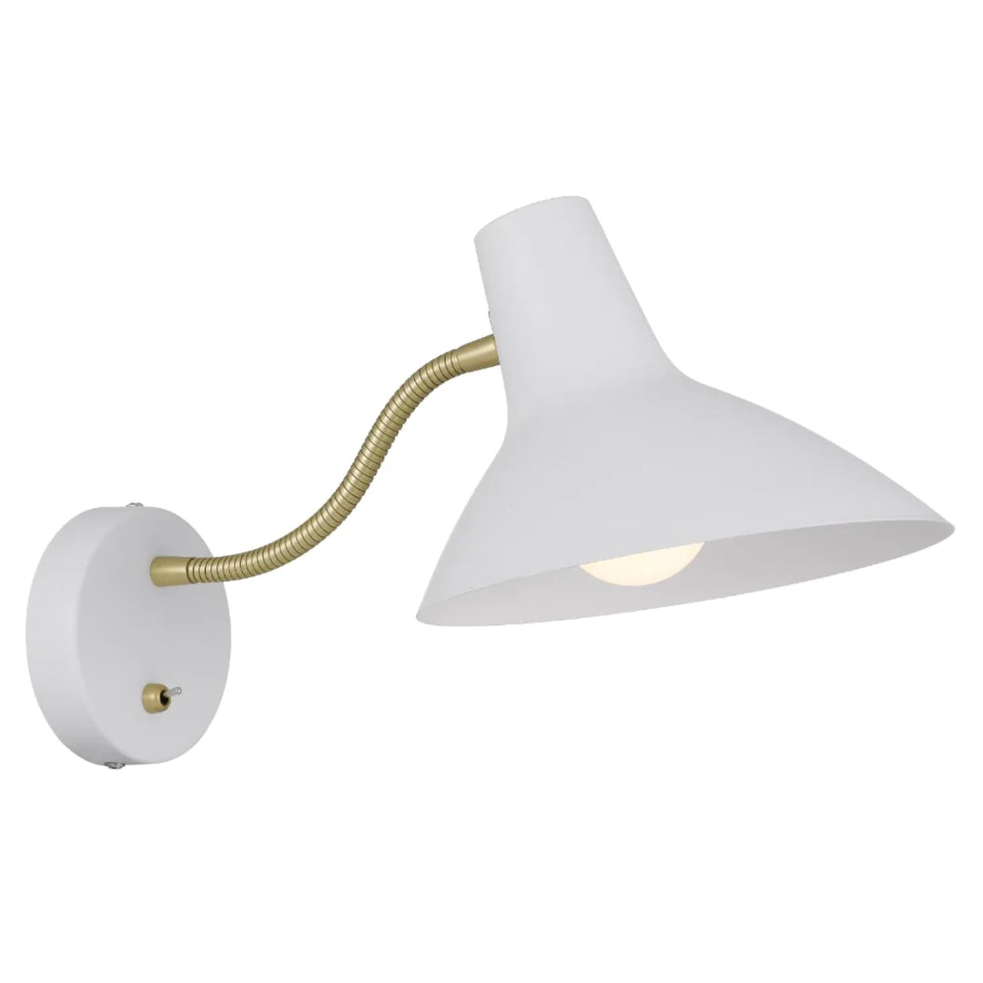 Farbon Telbix Classic Short Flexi-Arm Wall Lamp (E27) | White