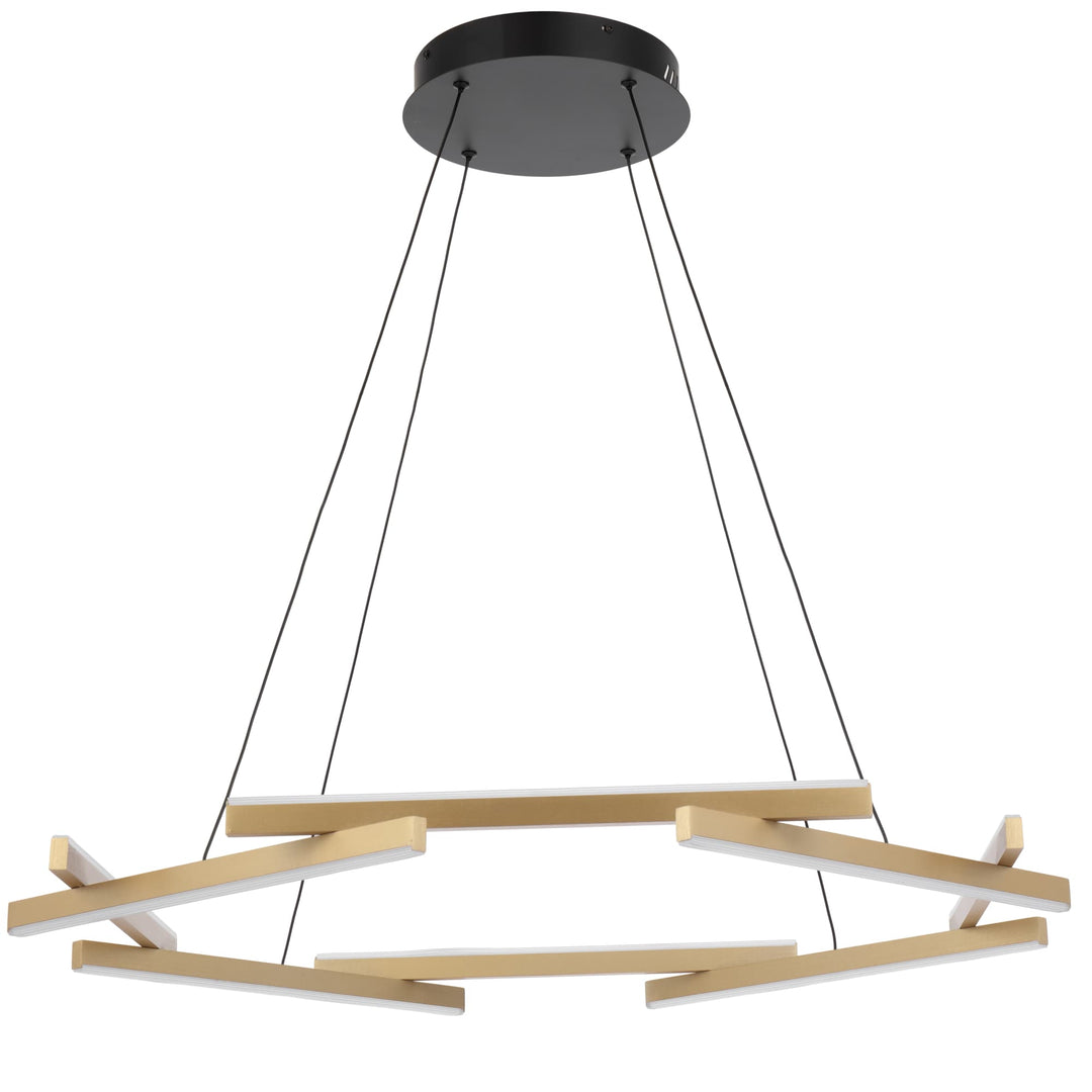 Telbix Tarson 1 Tier LED Pendant | Black and Gold