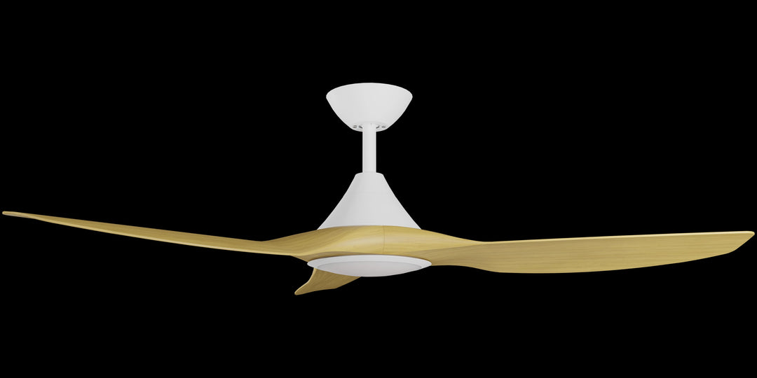 Calibo Smart CloudFan 48"(1220mm) ABS DC Ceiling Fan with 20W CCT LED Light and Remote | White & Bamboo