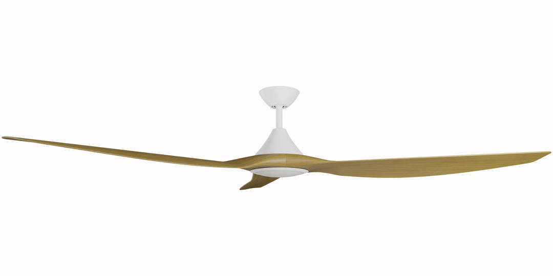 Calibo Smart CloudFan 72" (1830mm) ABS DC Ceiling Fan with 20W CCT LED Light and Remote | White & Teak