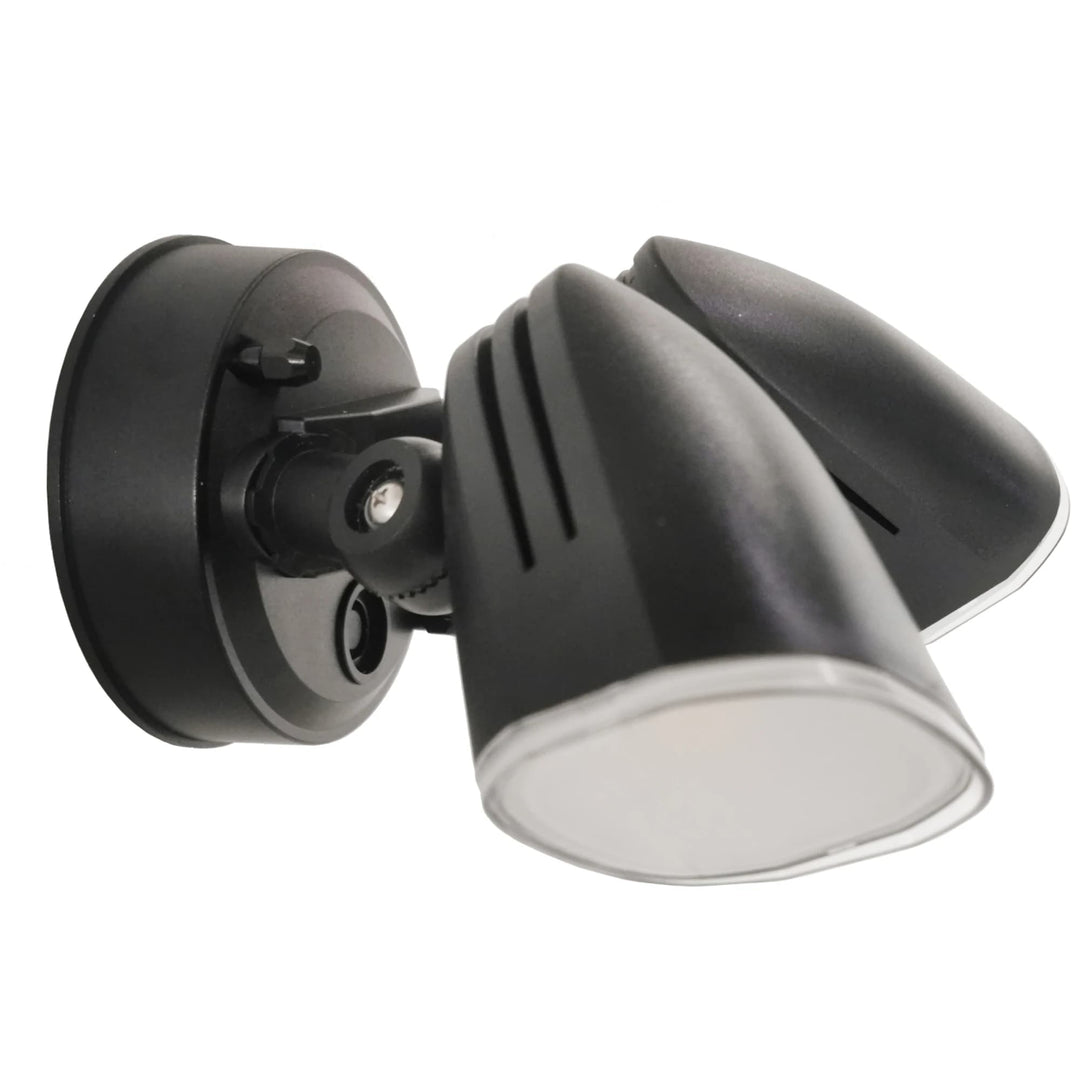 Telbix Clarion 20W LED CCT Twin Head Spotlight No Sensor | Black