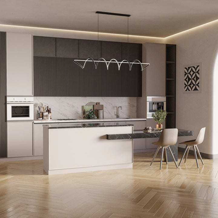 Calibo Bulbul Modern Spiral 1500mm LED Linear Pendant Light | Black