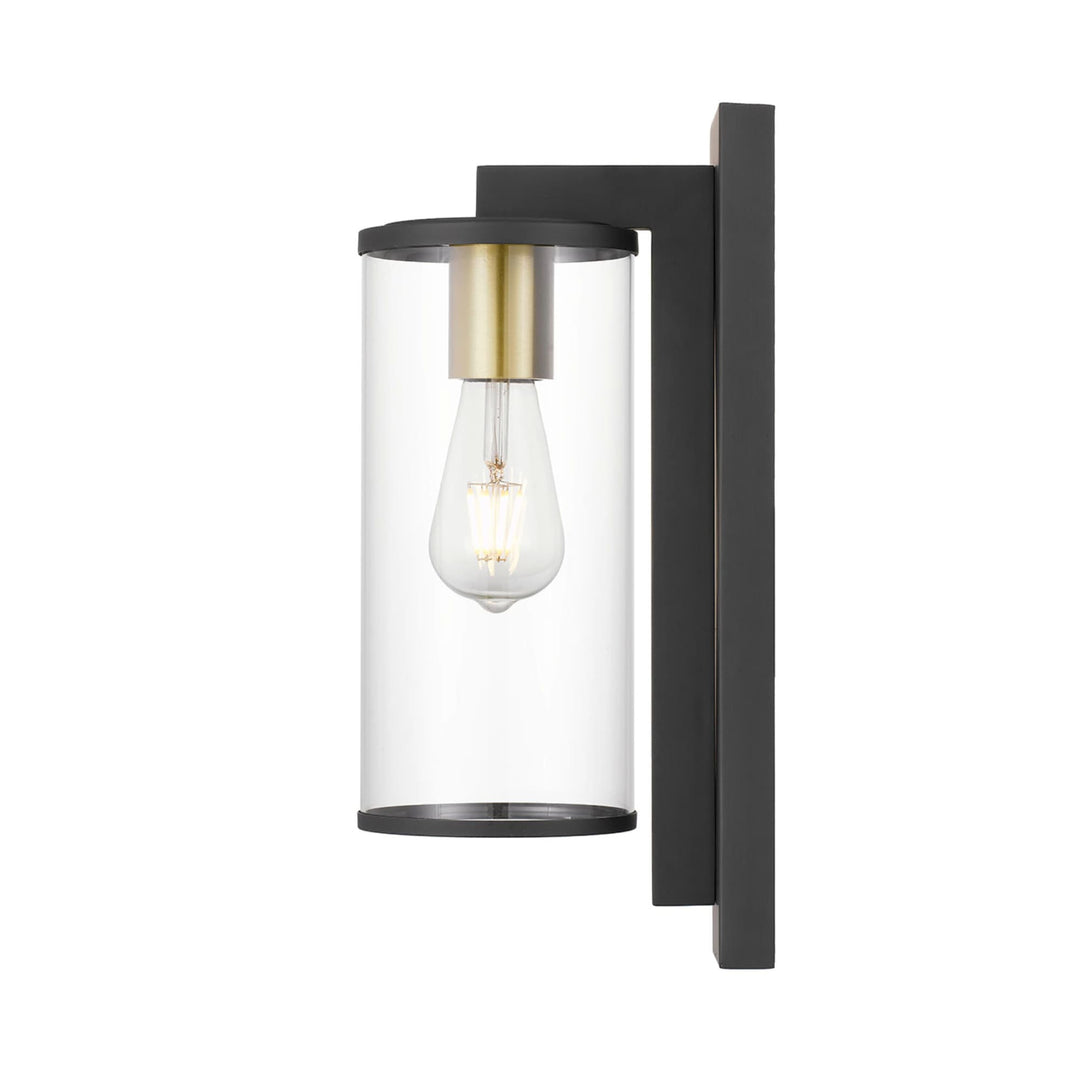 Telbix Small Perova IP44 Industrial Wall Light | Black