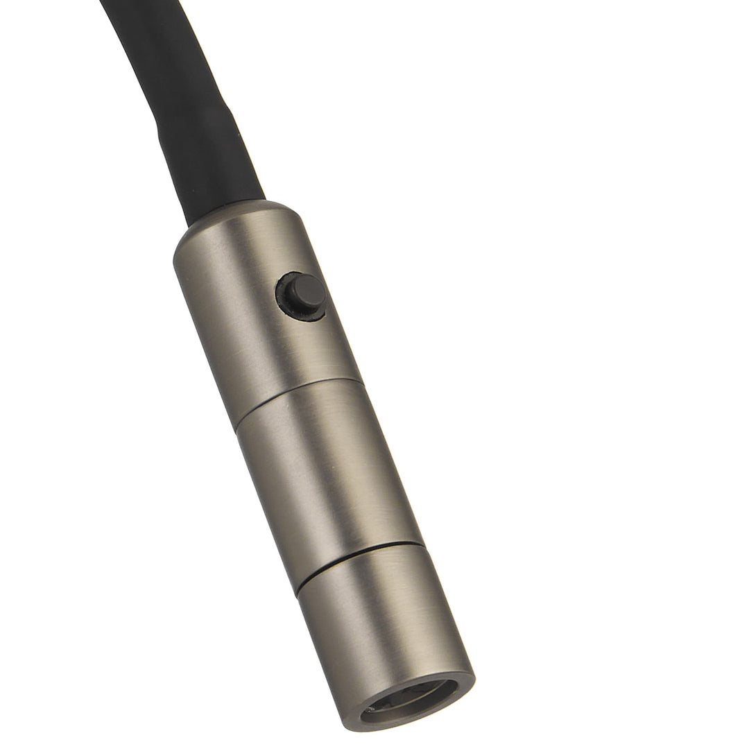 Telbix Solio Modern Minimalist Adjustable Tubular LED Wall Light | Nickel