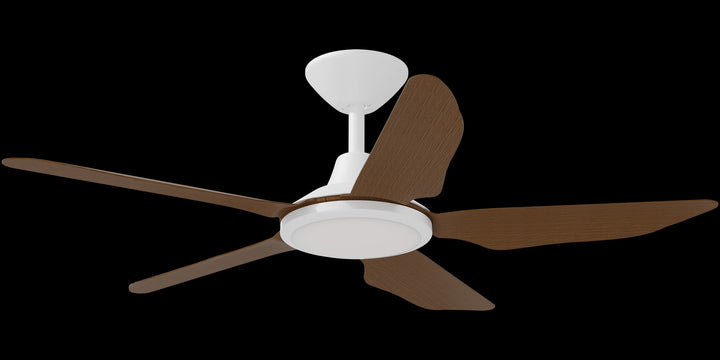 Calibo Storm 42" (1070mm) 5 Blade 18W Tricolour LED Light Indoor/Outdoor DC Ceiling Fan & Remote | White & Koa