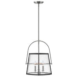 Hinkley Tournon 3 Light Glass Pendant (E12) | Brushed Nickel