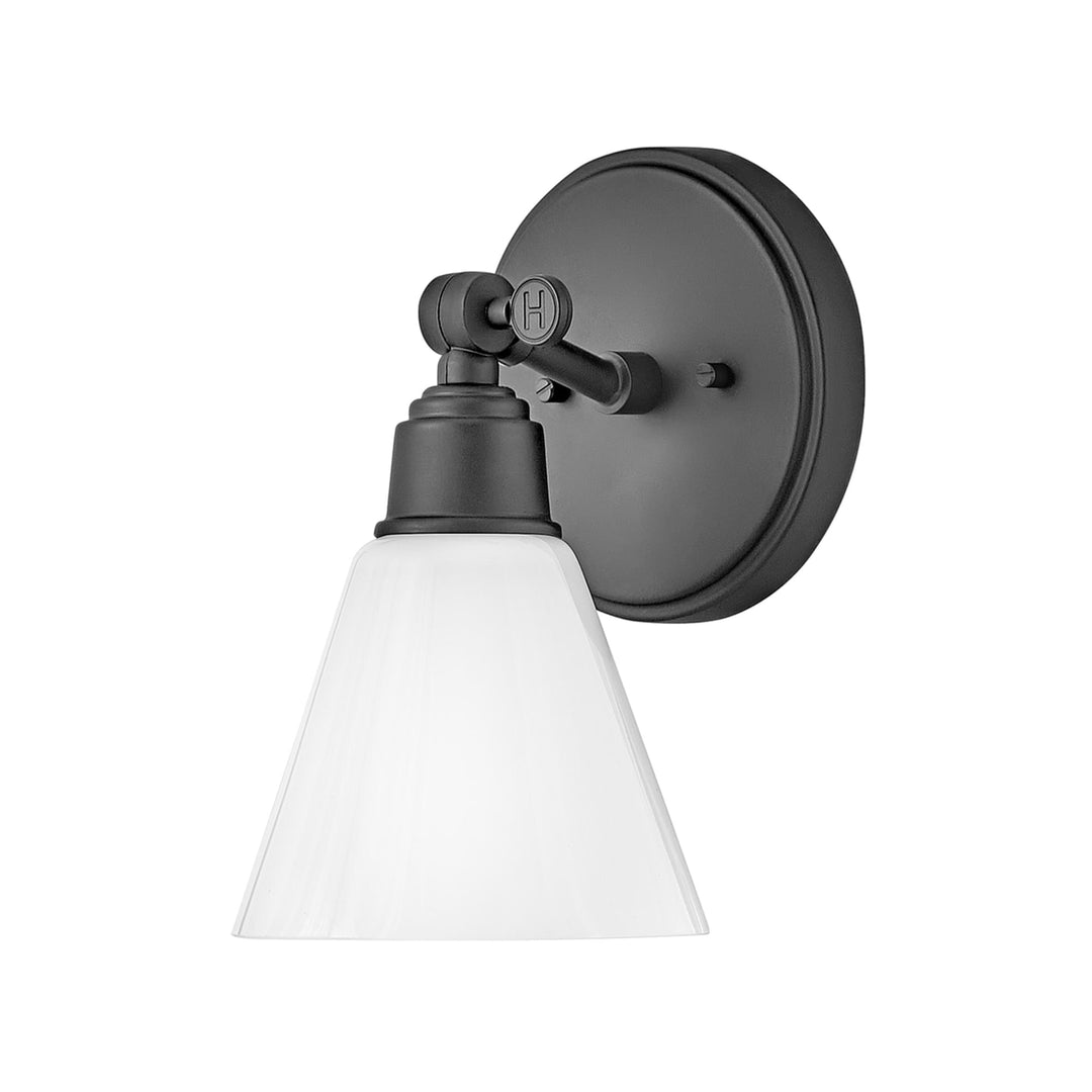 Hinkley Arti Medium Adjustable Wall Sconce w/Opal Glass | Black
