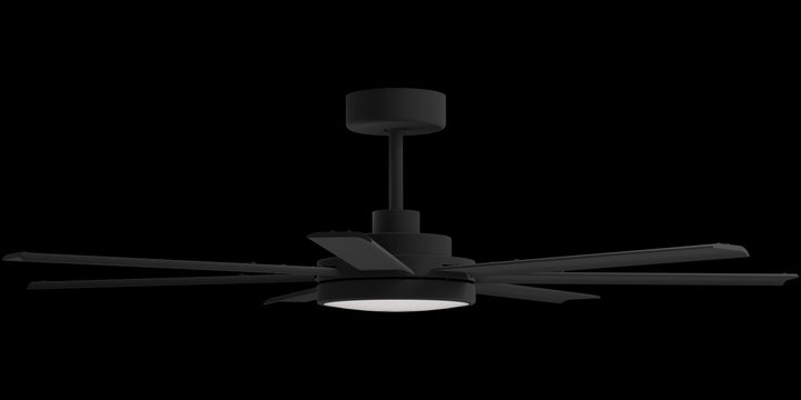 Calibo Alula 80" (2032mm) 7 Blade Indoor/Outdoor DC Ceiling Fan with 24W Light & Remote | Black